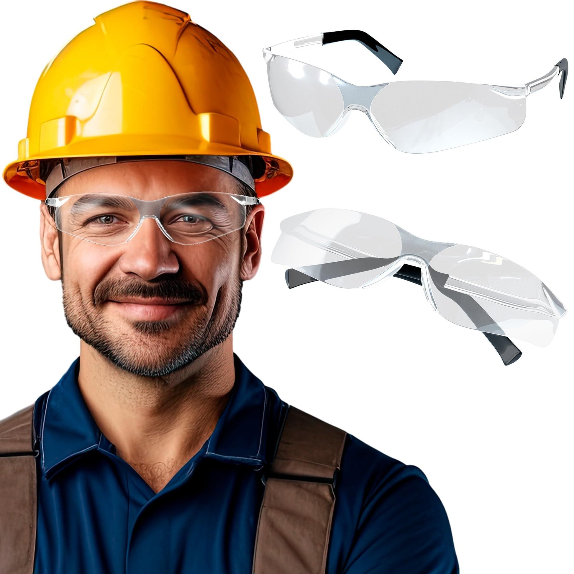 12-Pack Clear Safety Glasses – Anti-Scratch, Wrap-Around Protection