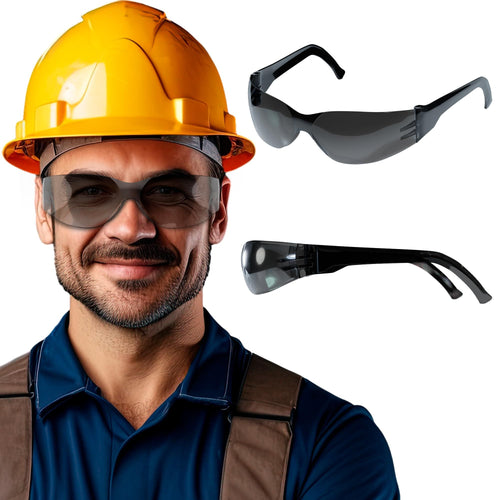 12-Pack Gradient Gray Safety Glasses – Anti-Fog, Wrap-Around Protection