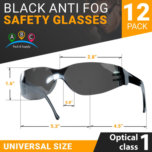 12-Pack Smoked Lens Safety Glasses – Wrap-Around, Scratch-Resistant