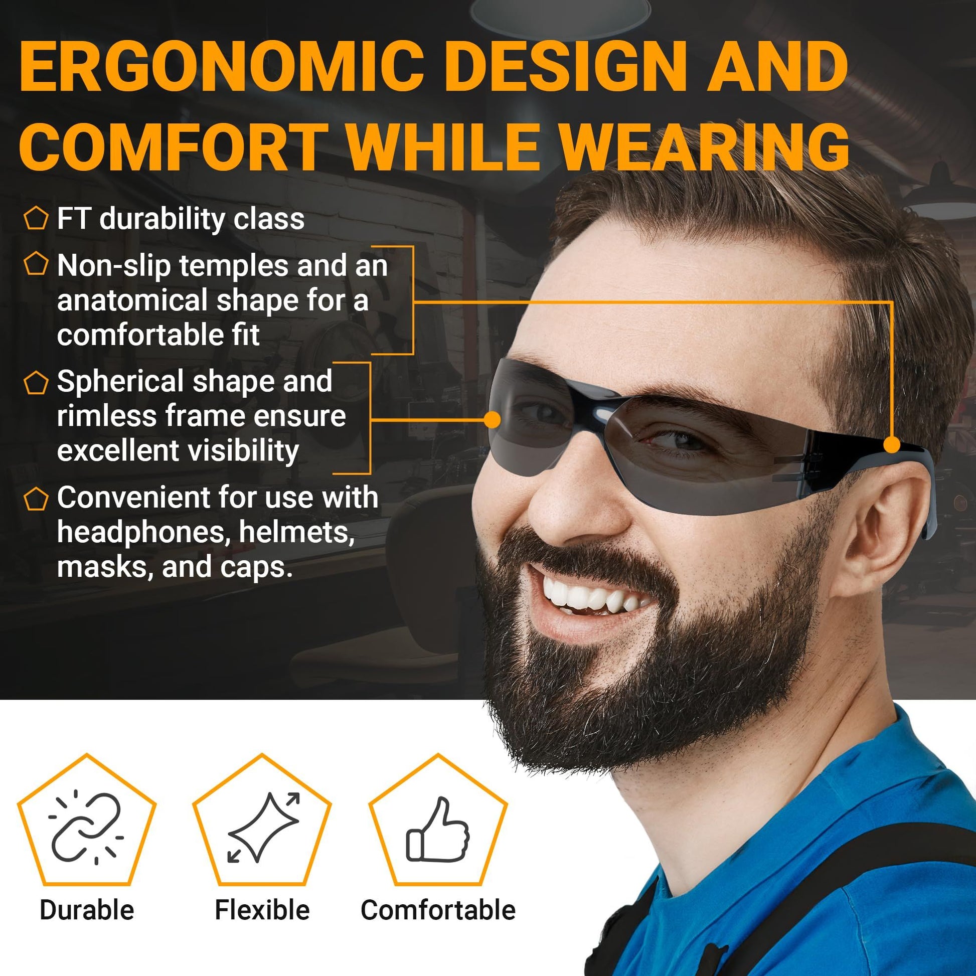 12-Pack Smoked Lens Safety Glasses – Wrap-Around, Scratch-Resistant